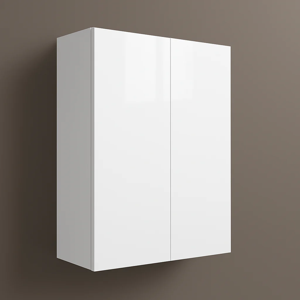Cambridge Radiance White Gloss Slab Wall Kitchen Cabinet, 27x12x36 in.