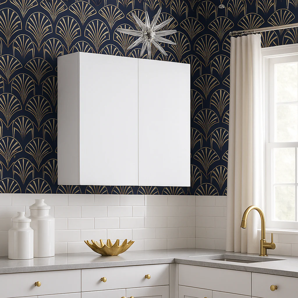 Cambridge Radiance White Gloss Slab Wall Kitchen Cabinet, 27x12x36 in. - Image 4