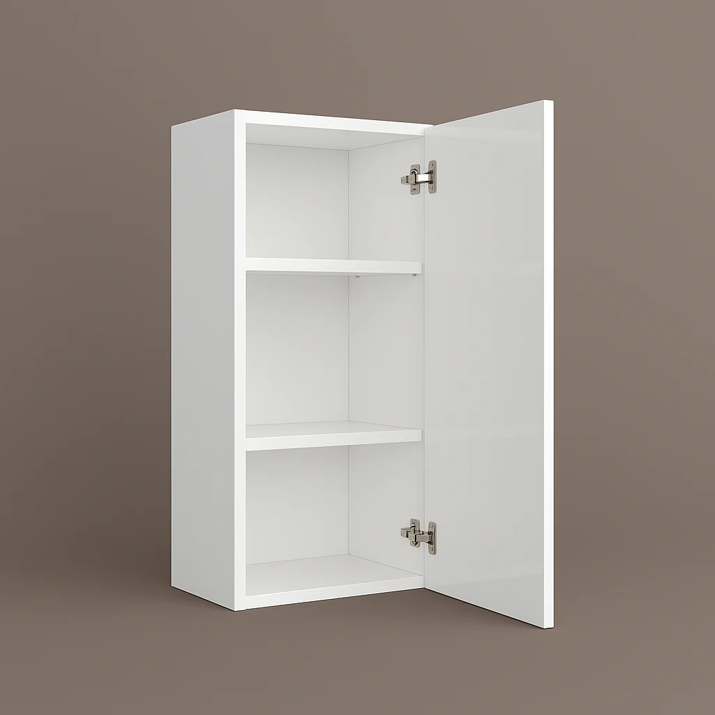 Cambridge Radiance White Gloss Slab Wall Kitchen Cabinet, 9x12x36 in.