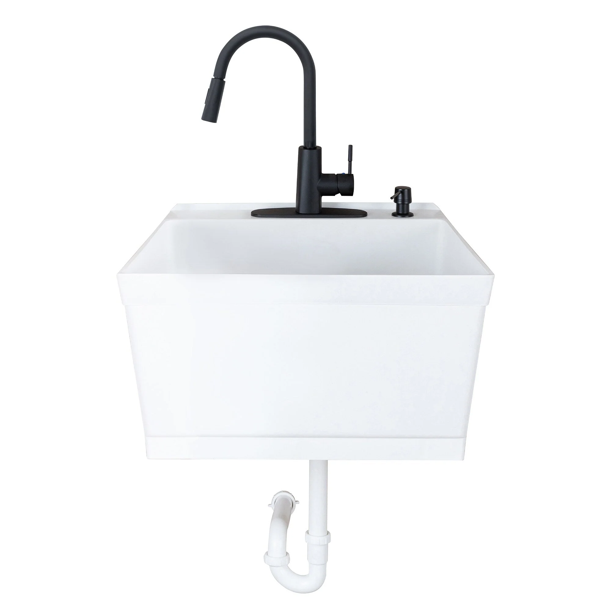 Cambridge Resources 19-Gallon White Wall Mount Utility Tub with Faucet - Image 6