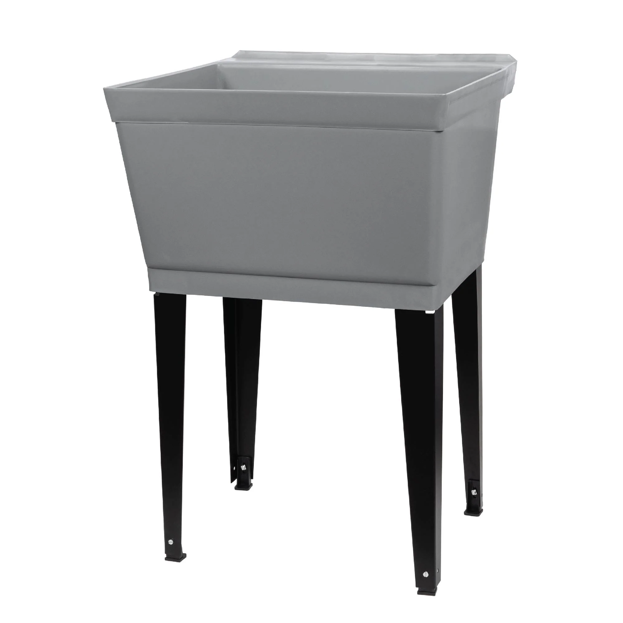 Cambridge Resources 23.5" x 22.875" Grey Freestanding Utility Tub with Drain