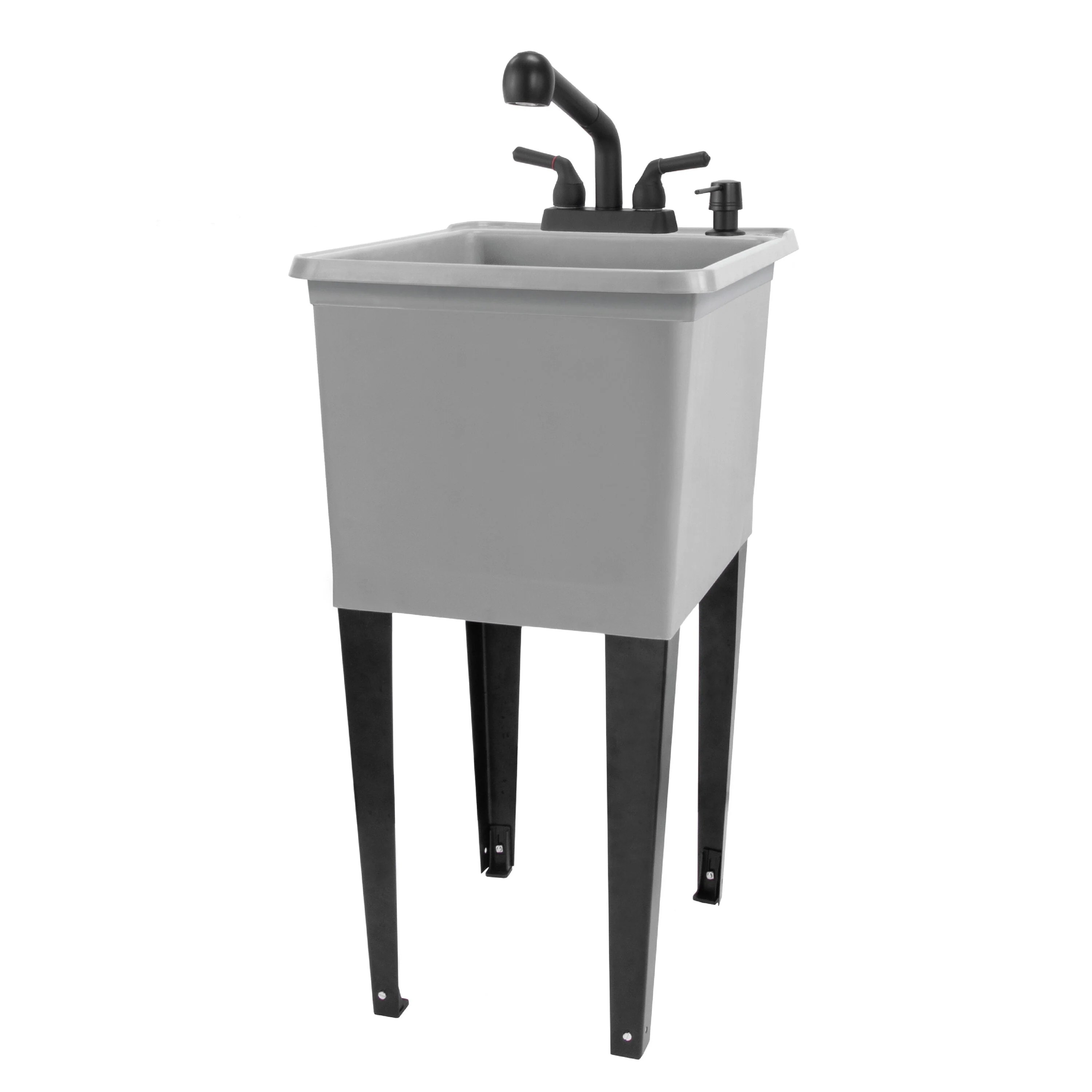 Cambridge Resources 17.75-in Freestanding Utility Tub with Drain & Faucet