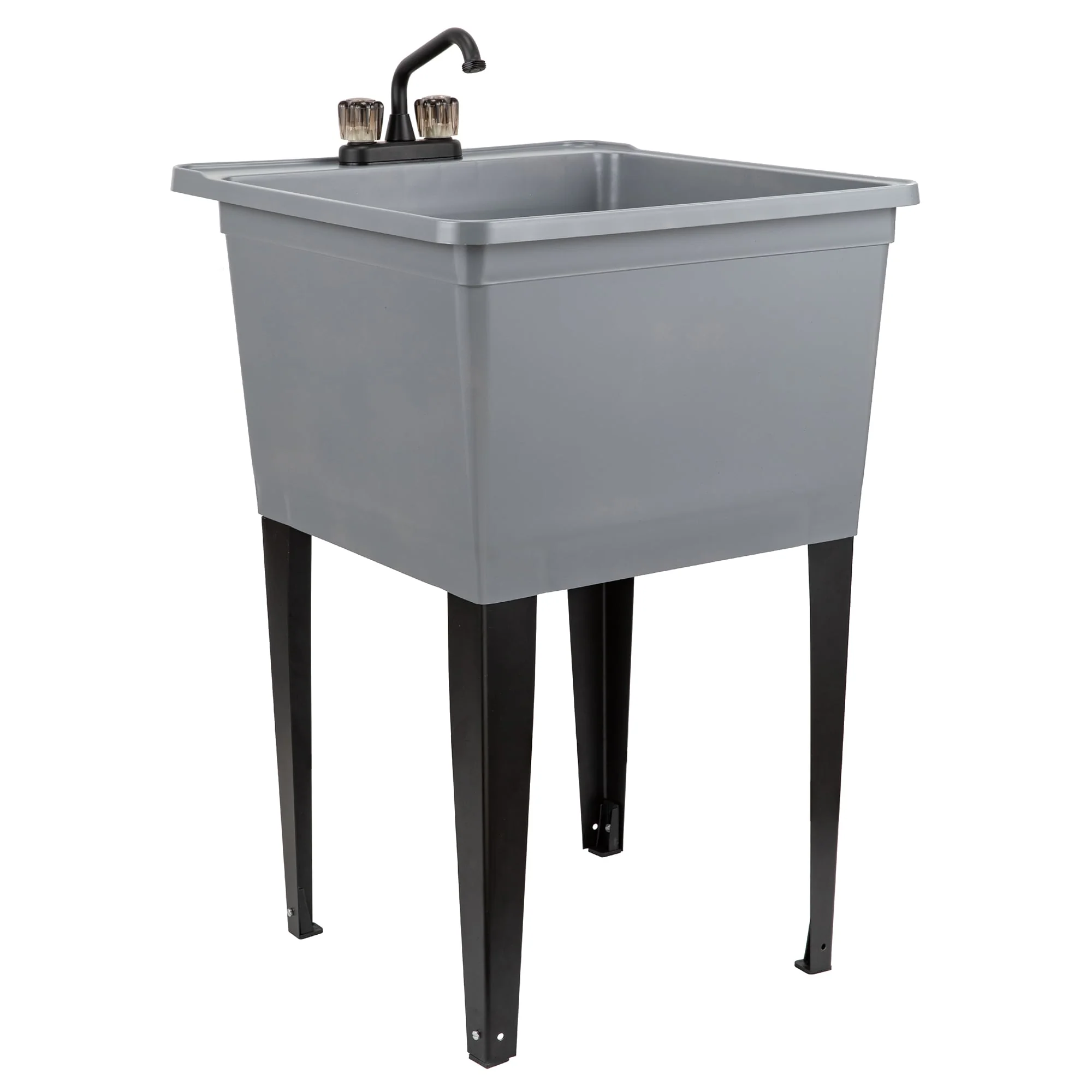Cambridge Resources 22.88-in Gray Utility Tub with Drain and Faucet