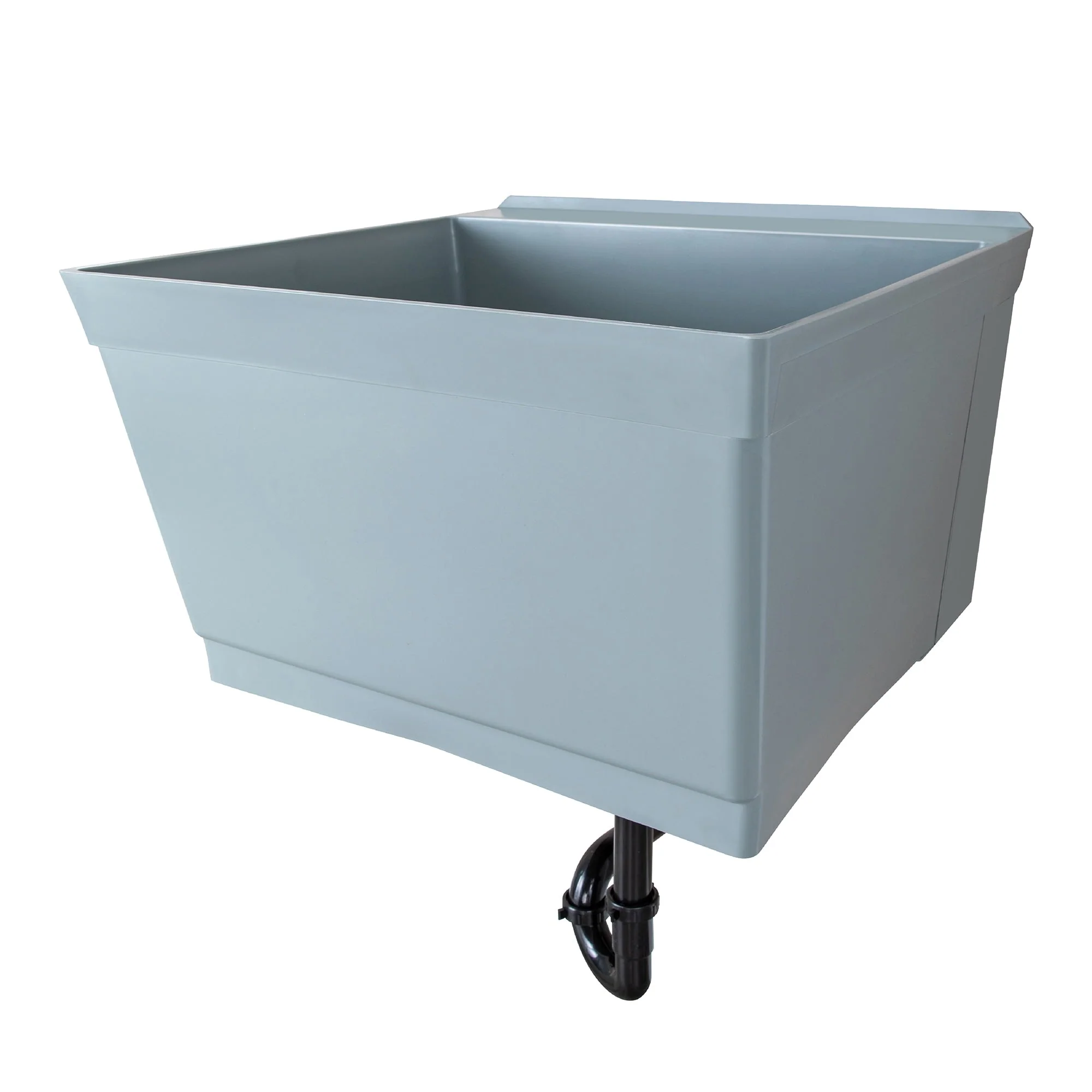 Cambridge Resources Gray Wall Mount Utility Tub with Drain - 23.5 x 22.875 Inch