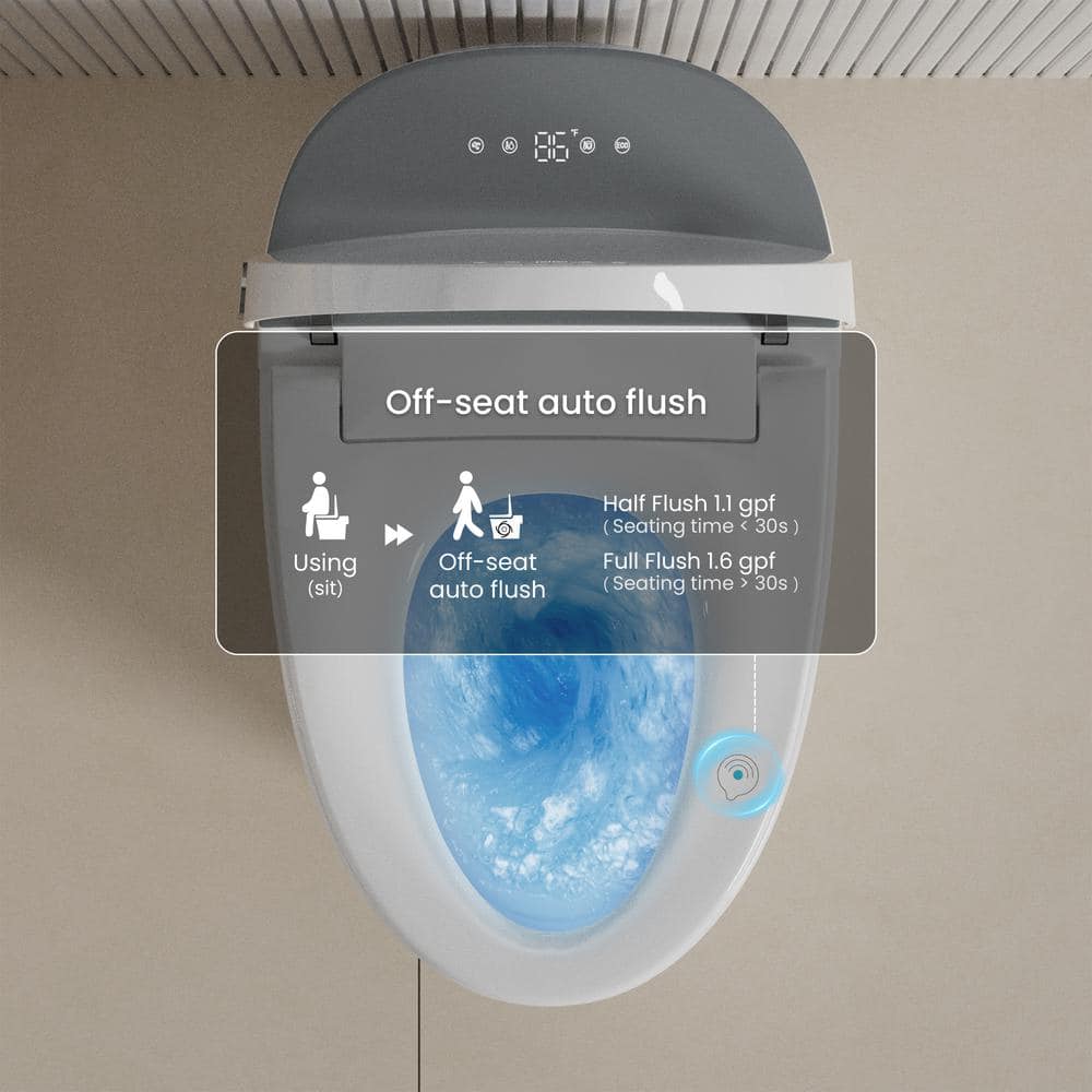 CANEST Elongated Electric Bidet Toilet with Auto Features - Dual Flush - Image 9