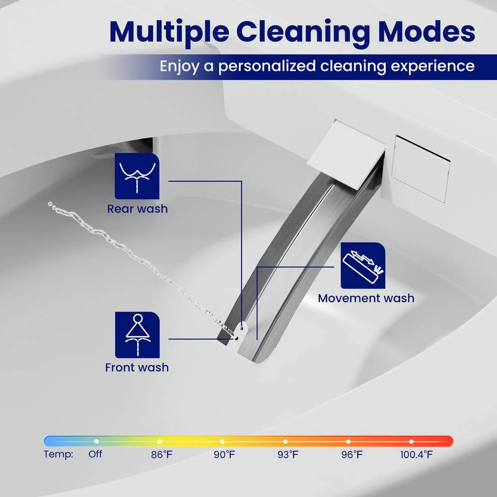 CANEST Elongated Smart Bidet Toilet 1.08/1.45 GPF Dual Flush with Auto Open/Close & Heated Seat - Image 5