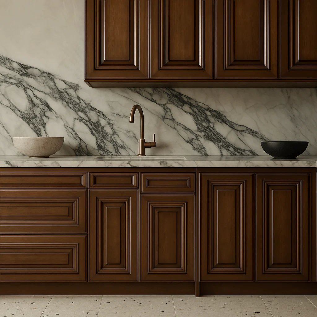 CASAINC 12" Dark Caramel Kitchen Base Cabinet with Drawer - Image 4