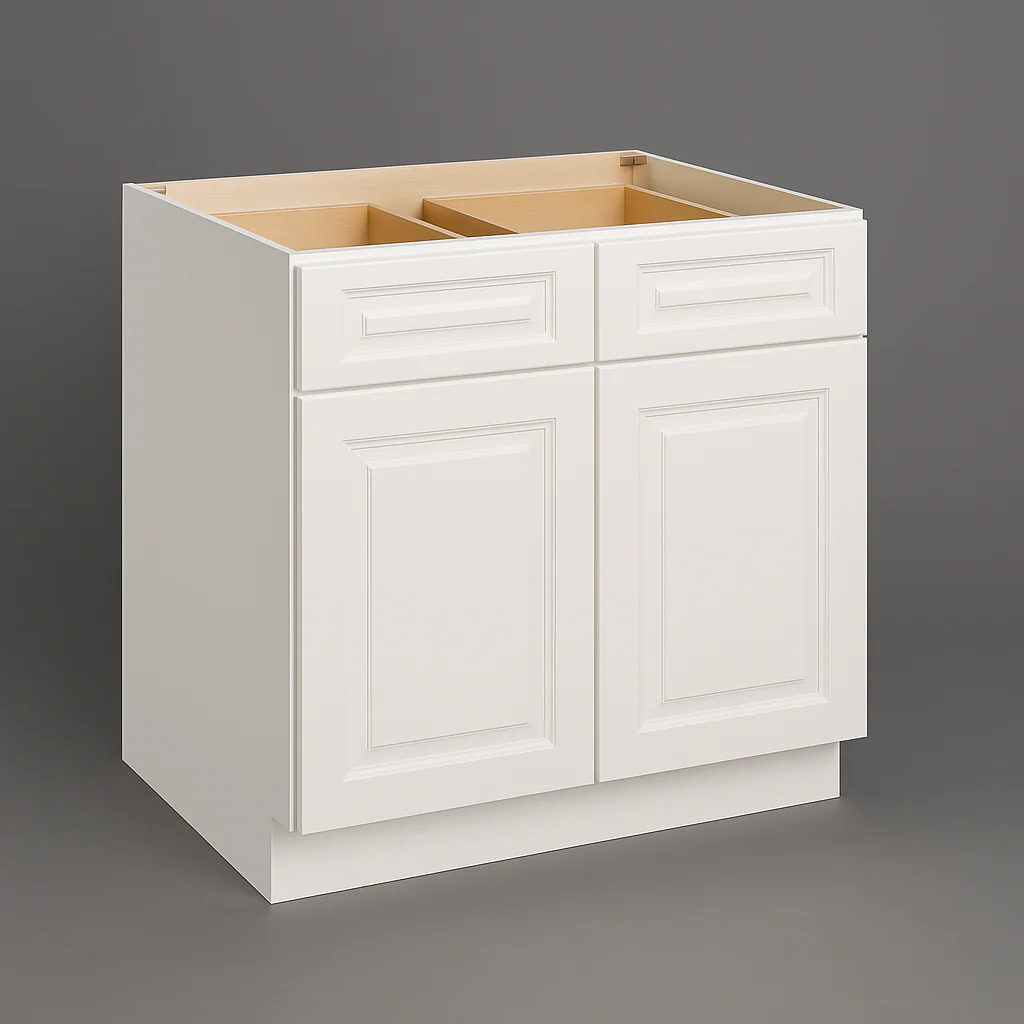 CASAINC 36" Glacier White Kitchen Base Cabinet with 2 Drawers