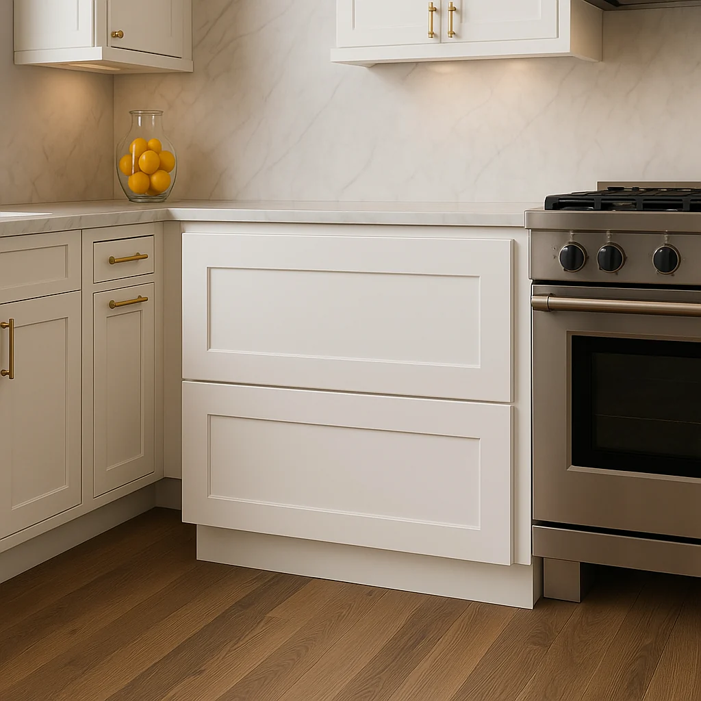CASAINC 36" White Shaker Kitchen Cabinet with 2 Drawers - Image 3
