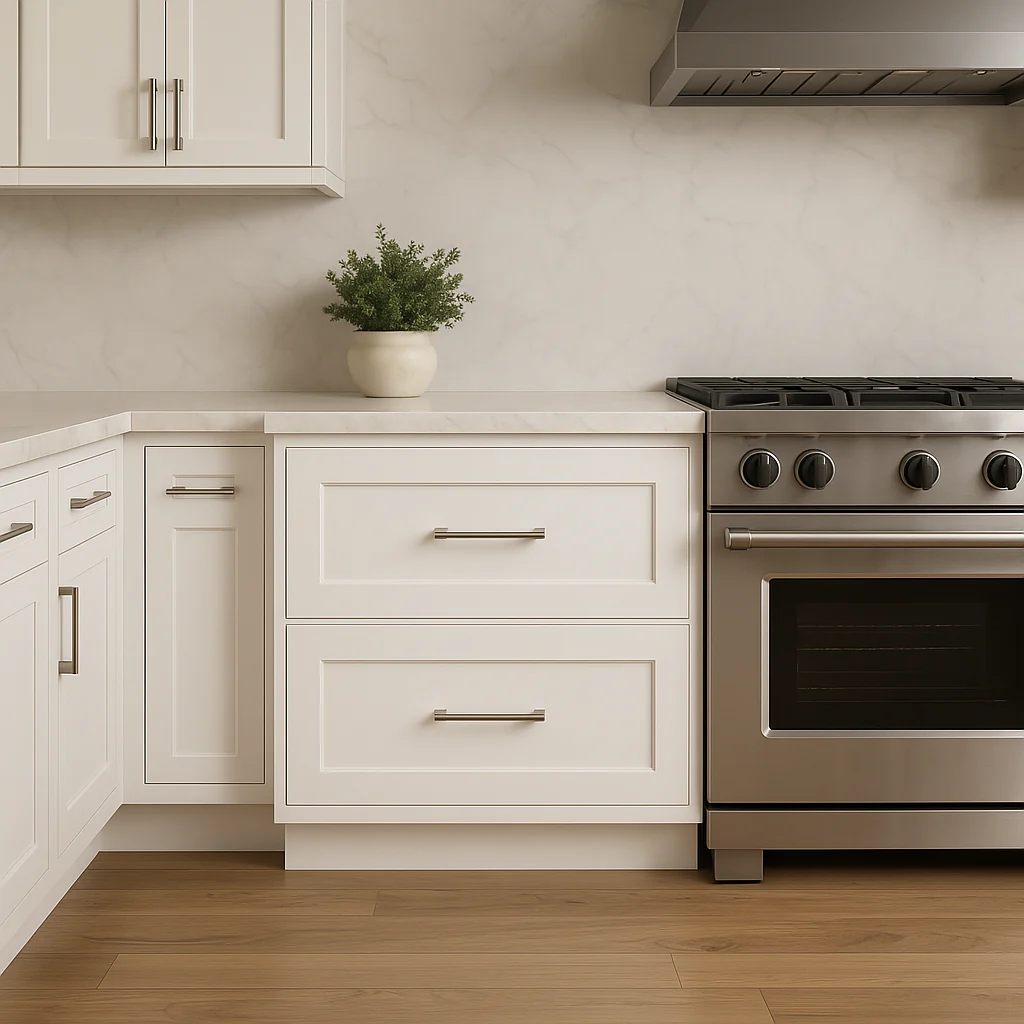 CASAINC 36" White Shaker Kitchen Cabinet with 2 Drawers - Image 4