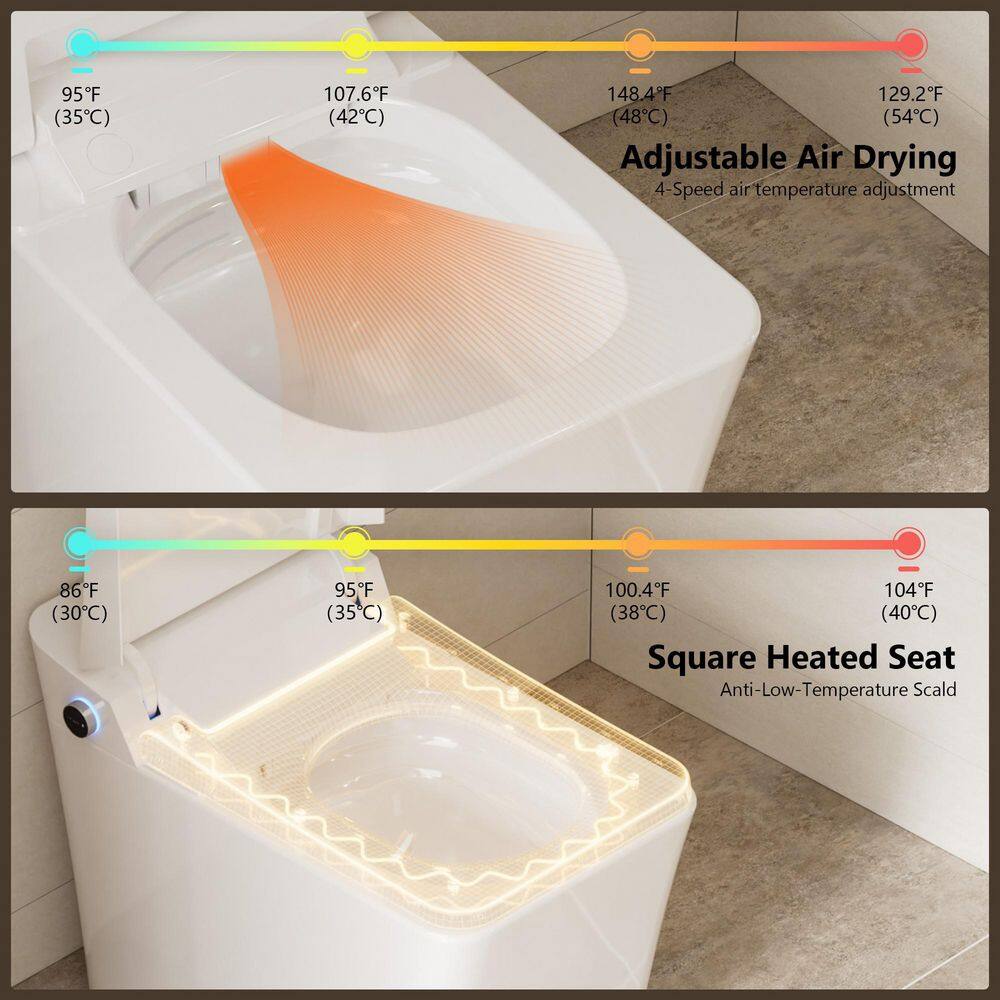 CASAINC Electric Smart Bidet Toilet with Auto Flushing and Antibacterial Seat - Image 7