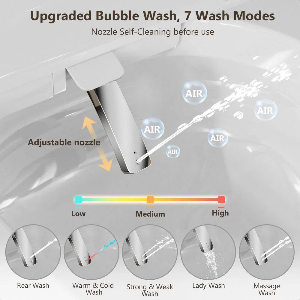 CASAINC Electric Smart Bidet Toilet with Auto Flushing and Antibacterial Seat - Image 9