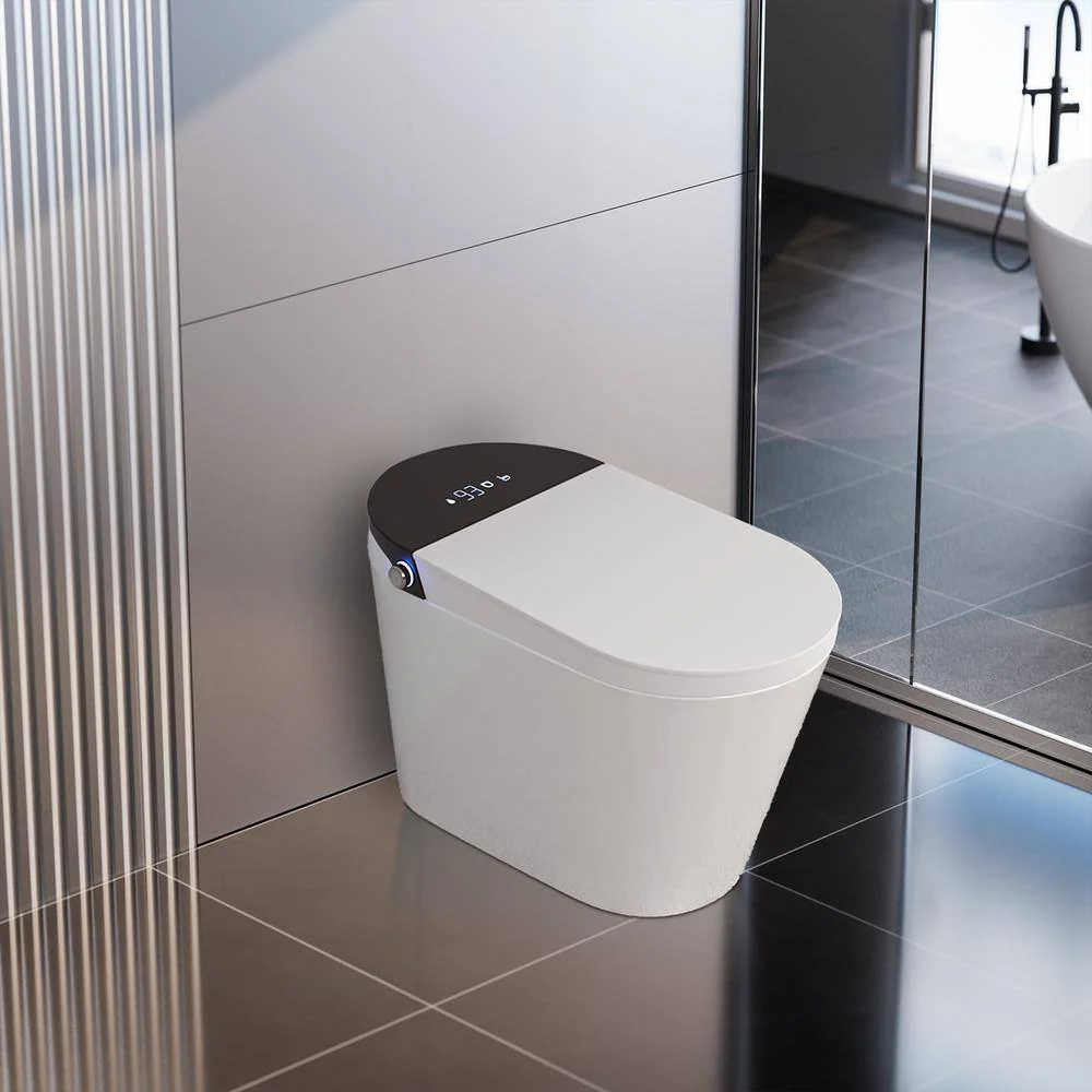 CASAINC Elongated Electric Smart Bidet Toilet with Auto Open, LED Display, and Warm Water Wash - Image 3