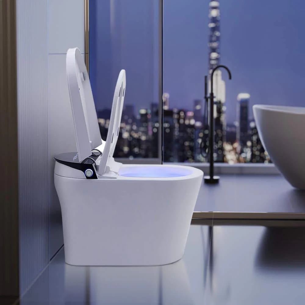 CASAINC Elongated Electric Smart Bidet Toilet with Auto Open, LED Display, and Warm Water Wash - Image 4