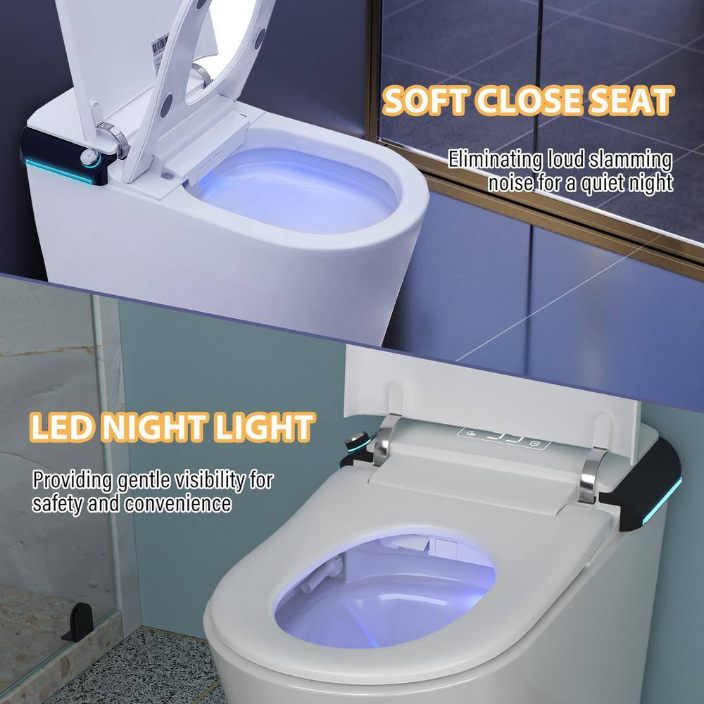 CASAINC Elongated Electric Smart Bidet Toilet with Foot Sensor Flush, LED Display, and Warm Water Wash - Image 9