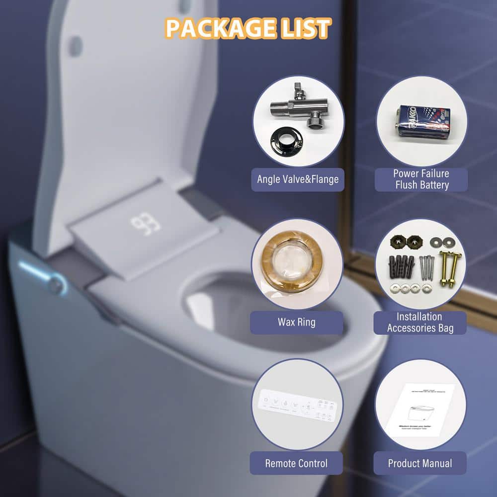 CASAINC Elongated Smart Bidet Toilet with Auto Flushing and UV Sterilization - Image 4