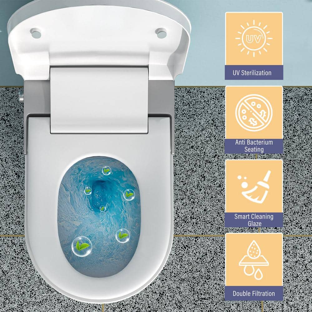 CASAINC Elongated Smart Bidet Toilet with Auto Flushing and UV Sterilization - Image 9