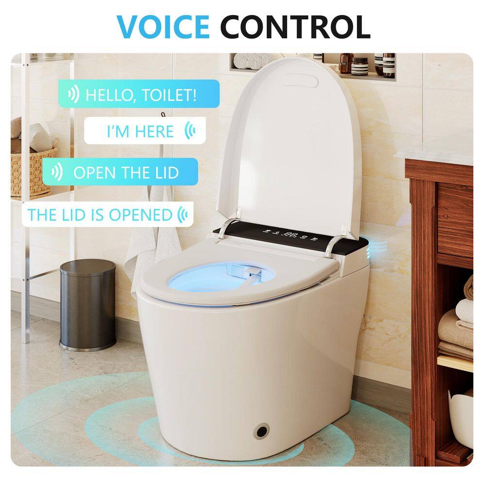 CASAINC Elongated Tankless Smart Bidet Toilet 1.28 GPF White Auto Open/Close/Flush - Image 6