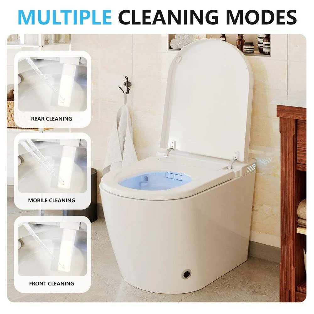 CASAINC Elongated Tankless Smart Bidet Toilet with Voice Control & Nightlight - 1.28 GPF - Image 4