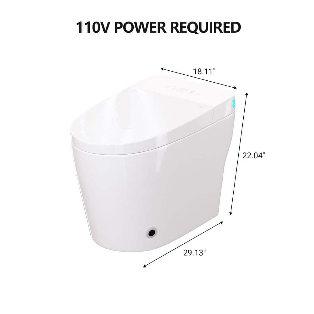 CASAINC Smart Elongated Tankless Bidet Toilet with Auto Open, Voice Control & Power-Off Flushing - Image 5