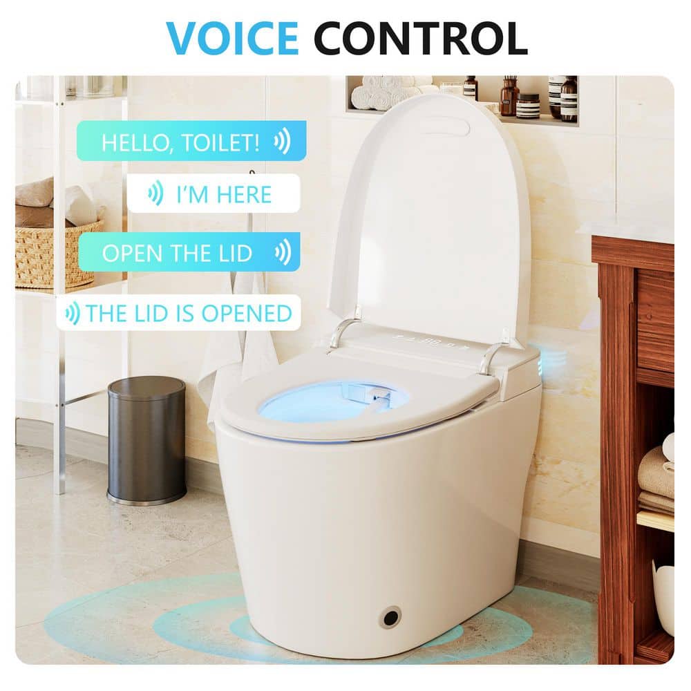 CASAINC Smart Elongated Tankless Bidet Toilet with Auto Open, Voice Control & Power-Off Flushing - Image 7