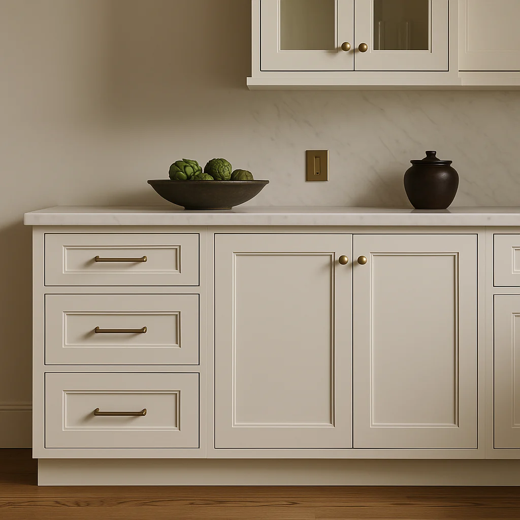 CASAINC White Shaker 3-Drawer Base Cabinet, Ready to Assemble - Image 3