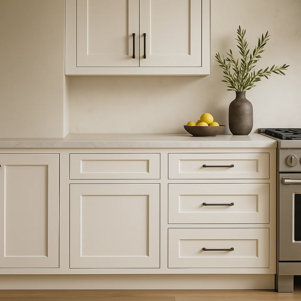 CASAINC White Shaker 3-Drawer Base Cabinet, Ready to Assemble - Image 4