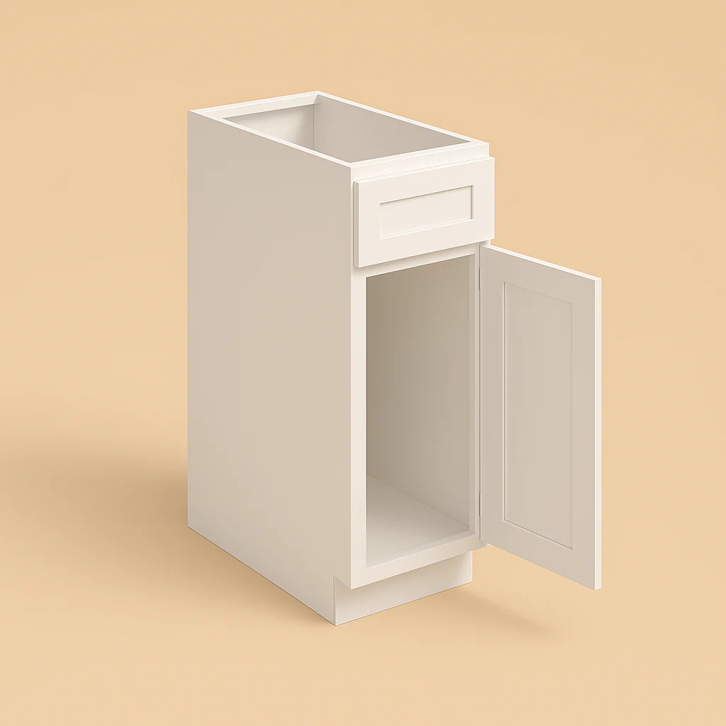 CASAINC White Shaker Floor Base Kitchen Cabinet with Drawer