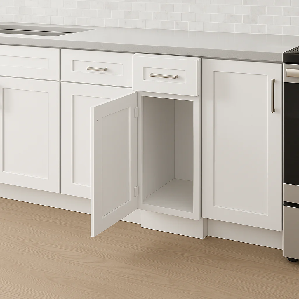 CASAINC White Shaker Floor Base Kitchen Cabinet with Drawer - Image 2