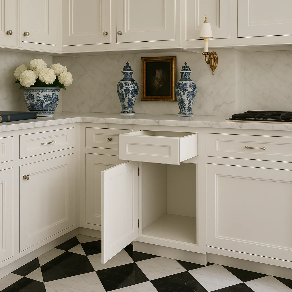CASAINC White Shaker Floor Base Kitchen Cabinet with Drawer - Image 3