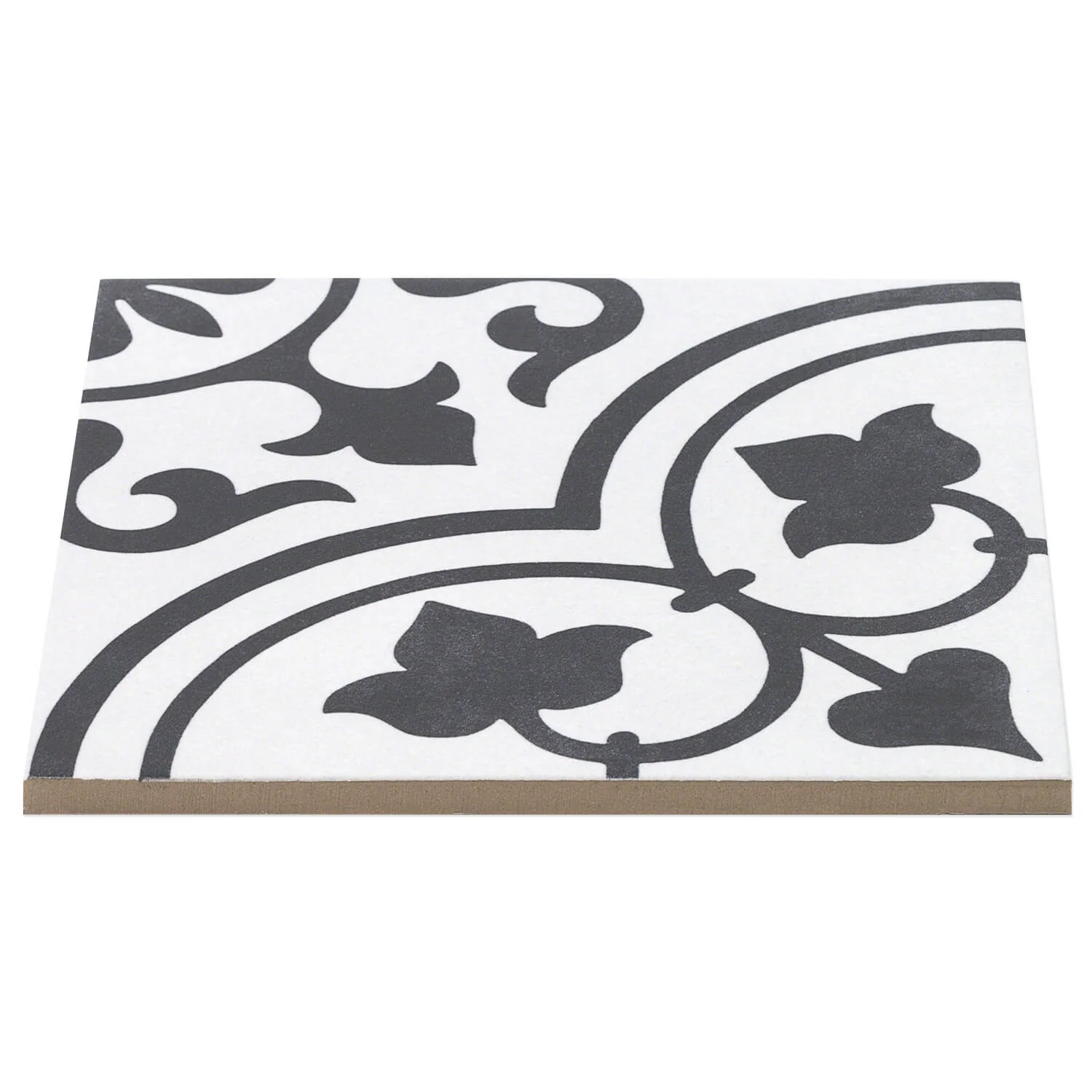 Cascais Black & White Ornate 9x9 Matte Porcelain Tile by Lux Tile - Image 9