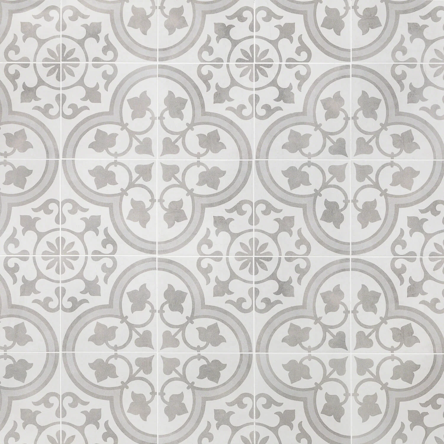 Cascais Silver Ornate 9x9 Matte Porcelain Tile - Lux Tile - Image 2