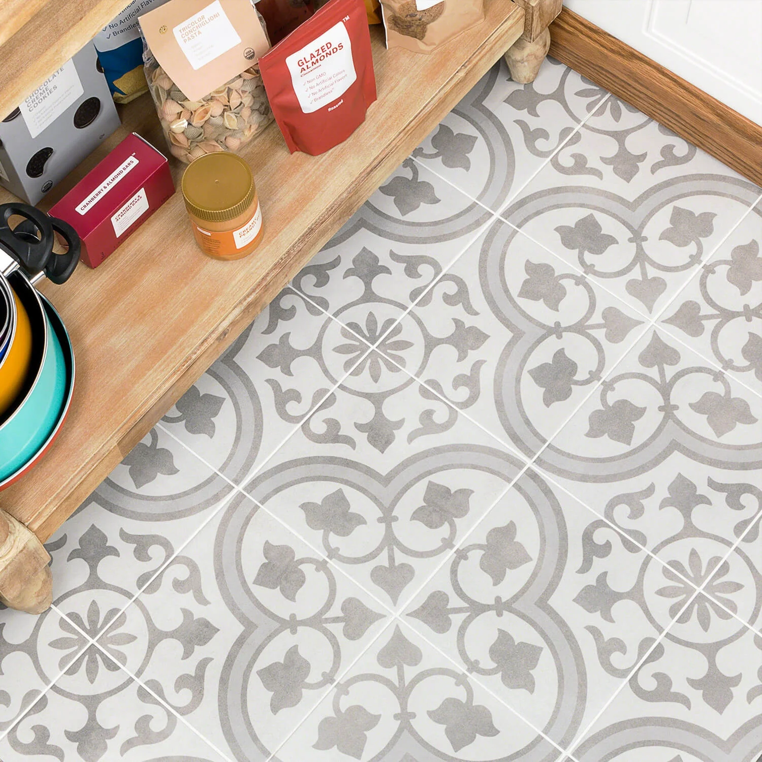 Cascais Silver Ornate 9x9 Matte Porcelain Tile - Lux Tile - Image 3