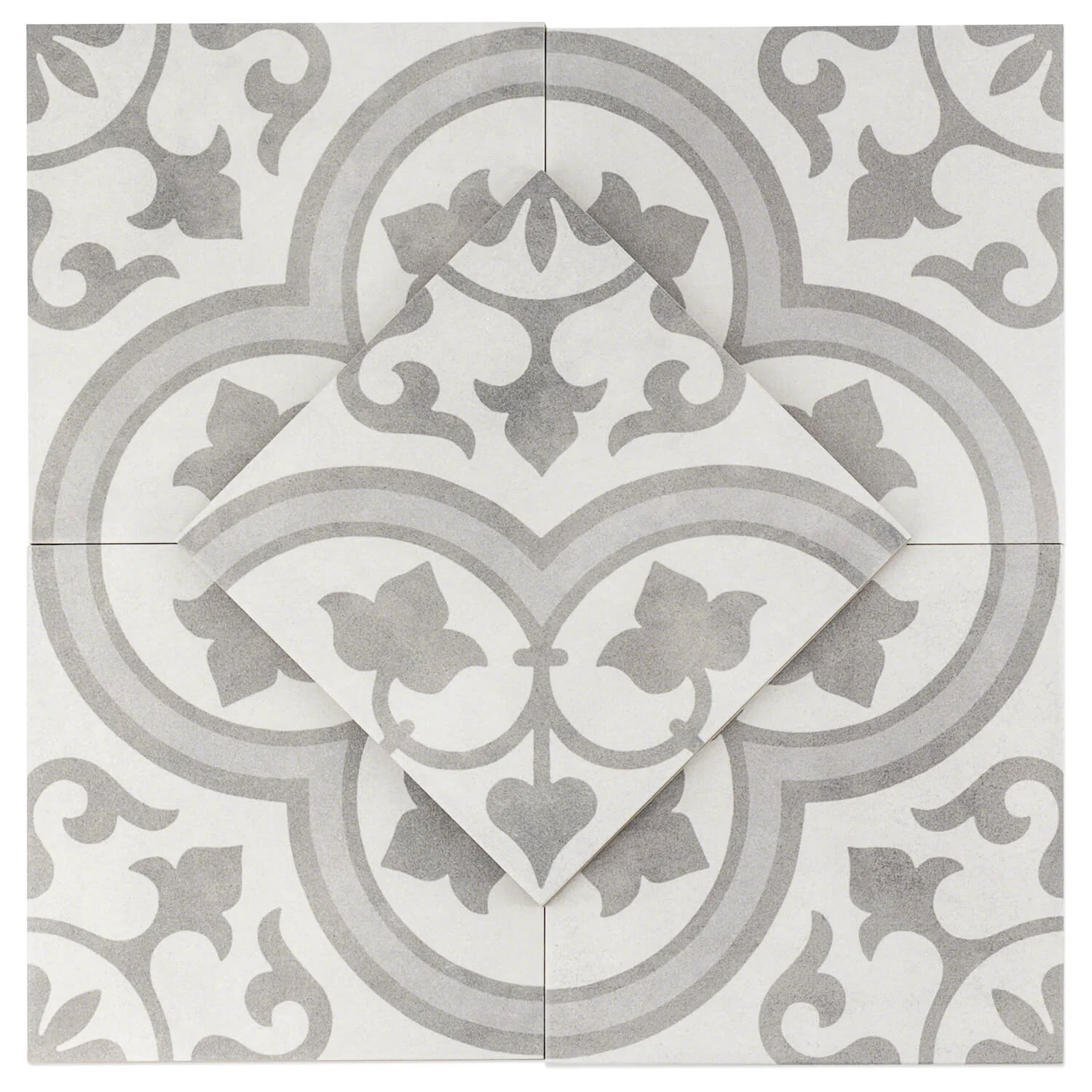 Cascais Silver Ornate 9x9 Matte Porcelain Tile - Lux Tile - Image 8