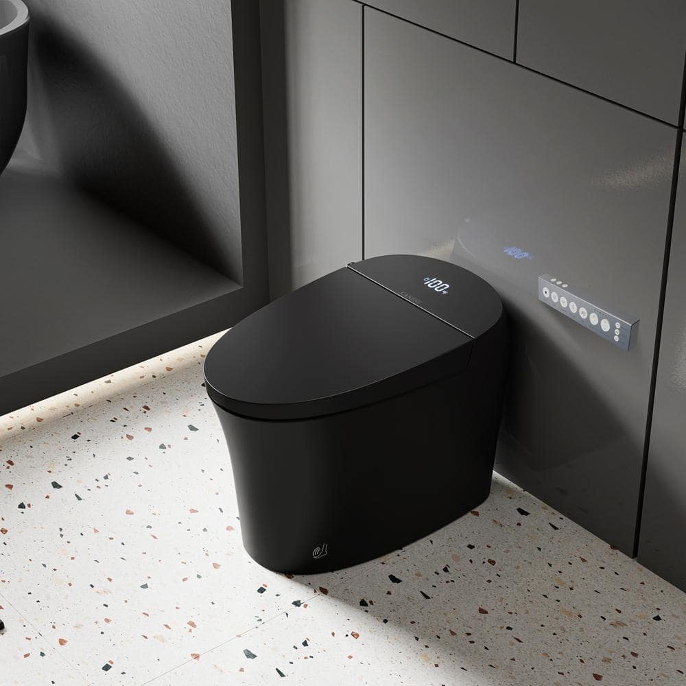 Casta Diva Elongated Bidet Toilet 1.08/1.45 GPF in Black with Heated Seat and Warm Water Bidet - Image 2