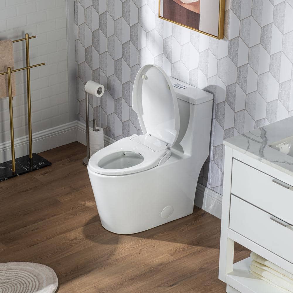 Casta Diva Elongated Bidet Toilet Combo Dual Flush in White - Image 3