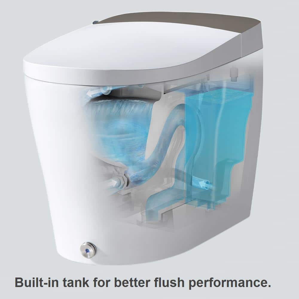Casta Diva Elongated Electric Bidet Toilet 1.06 GPF White - Auto Open/Close, Powerful Flushing, Deodorizing - Image 6