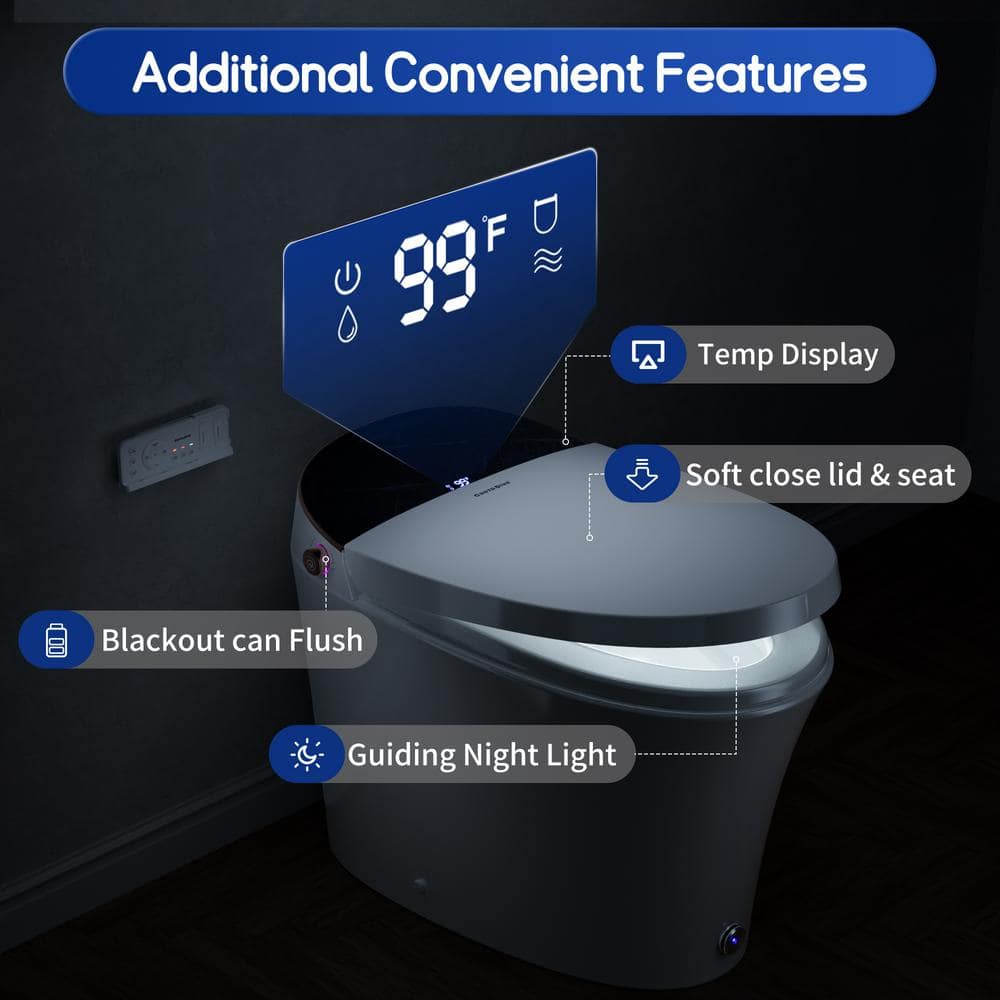 Casta Diva Elongated Electric Bidet Toilet with Auto Foam Layer, Flush & Nightlight - Image 8