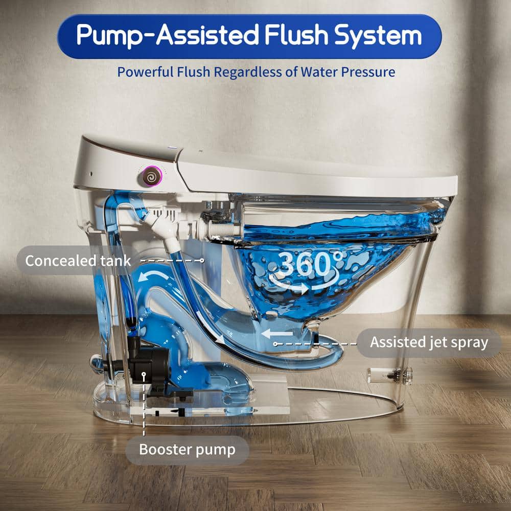 Casta Diva Elongated Electric Bidet Toilet with Auto Foam Layer, Flush & Nightlight - Image 9