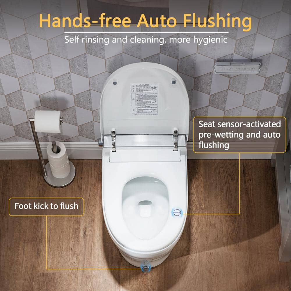 Casta Diva Elongated Electric Smart Bidet Toilet 1.06GPF with Heated Seat and Foot Sensor - Image 3