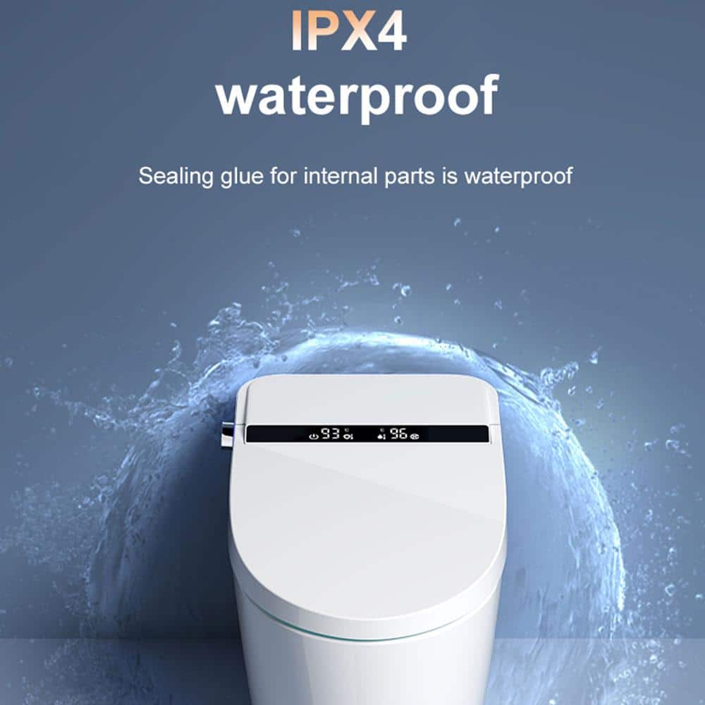 Elongated Smart Dual Flush Bidet Toilet with Heated Seat & Auto Functions in White - Image 4