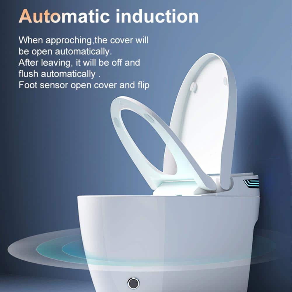 Elongated Smart Dual Flush Bidet Toilet with Heated Seat & Auto Functions in White - Image 7