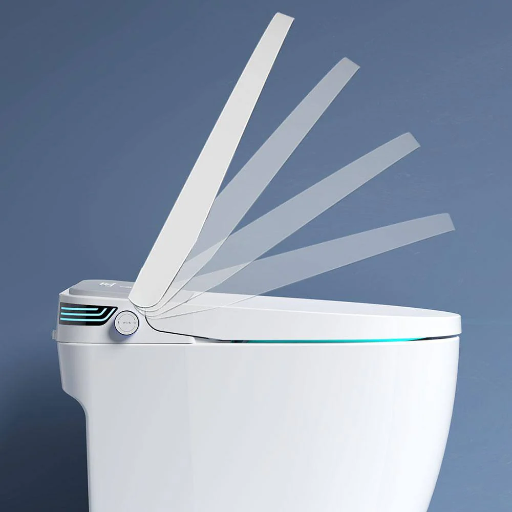 Elongated Smart Dual Flush Bidet Toilet with Heated Seat & Auto Functions in White - Image 8