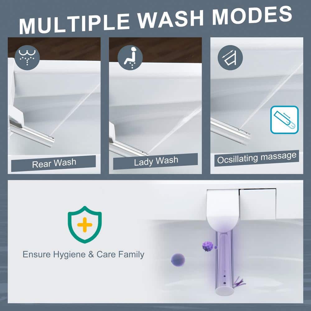 Casta Diva Elongated Electric Smart Bidet Toilet 1.28GPF with Heated Seat and Foot Sensor - Image 9