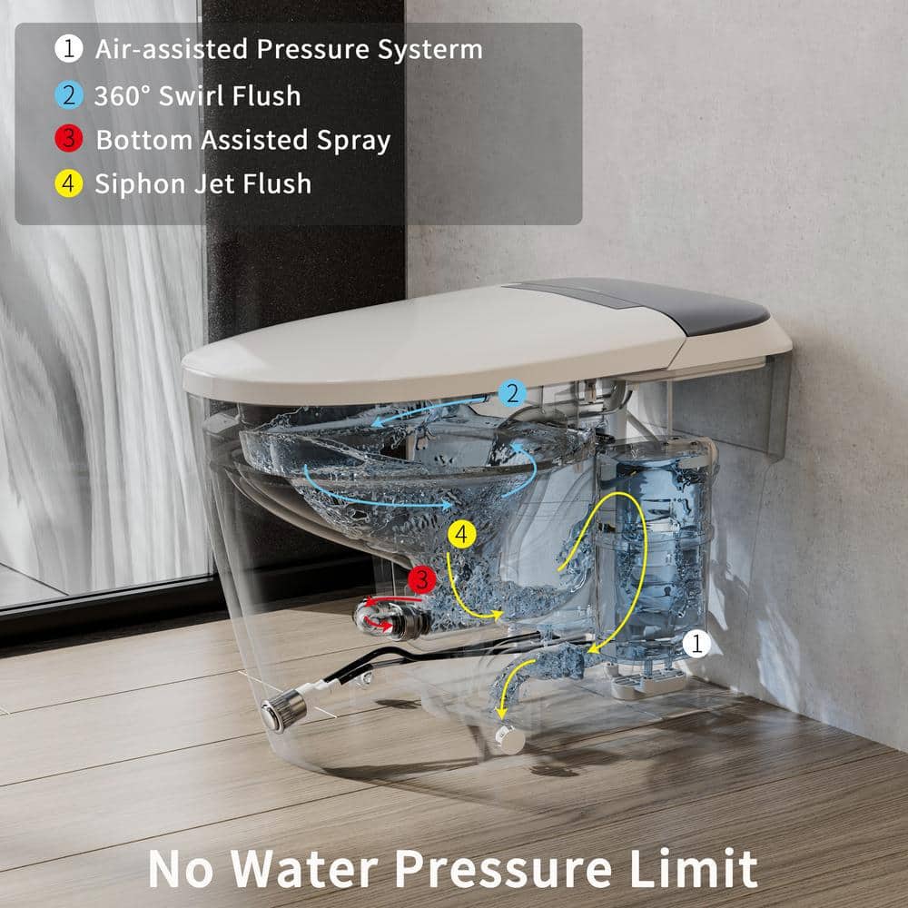 Casta Diva Elongated Non-Electric Bidet Toilet with 1.0 GPF, Rear & Front Wash - Image 5