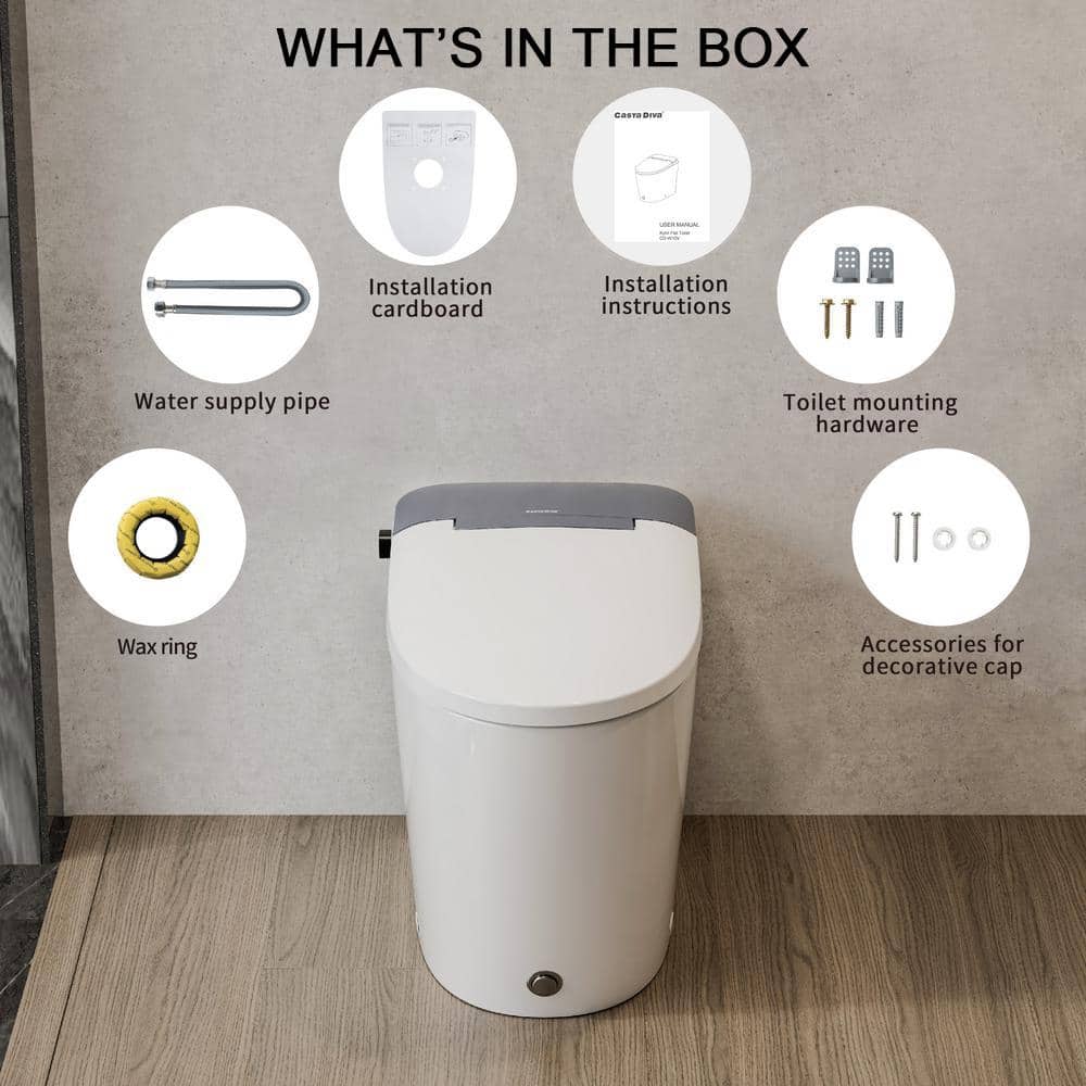 Casta Diva Elongated Non-Electric Bidet Toilet with 1.0 GPF, Rear & Front Wash - Image 9