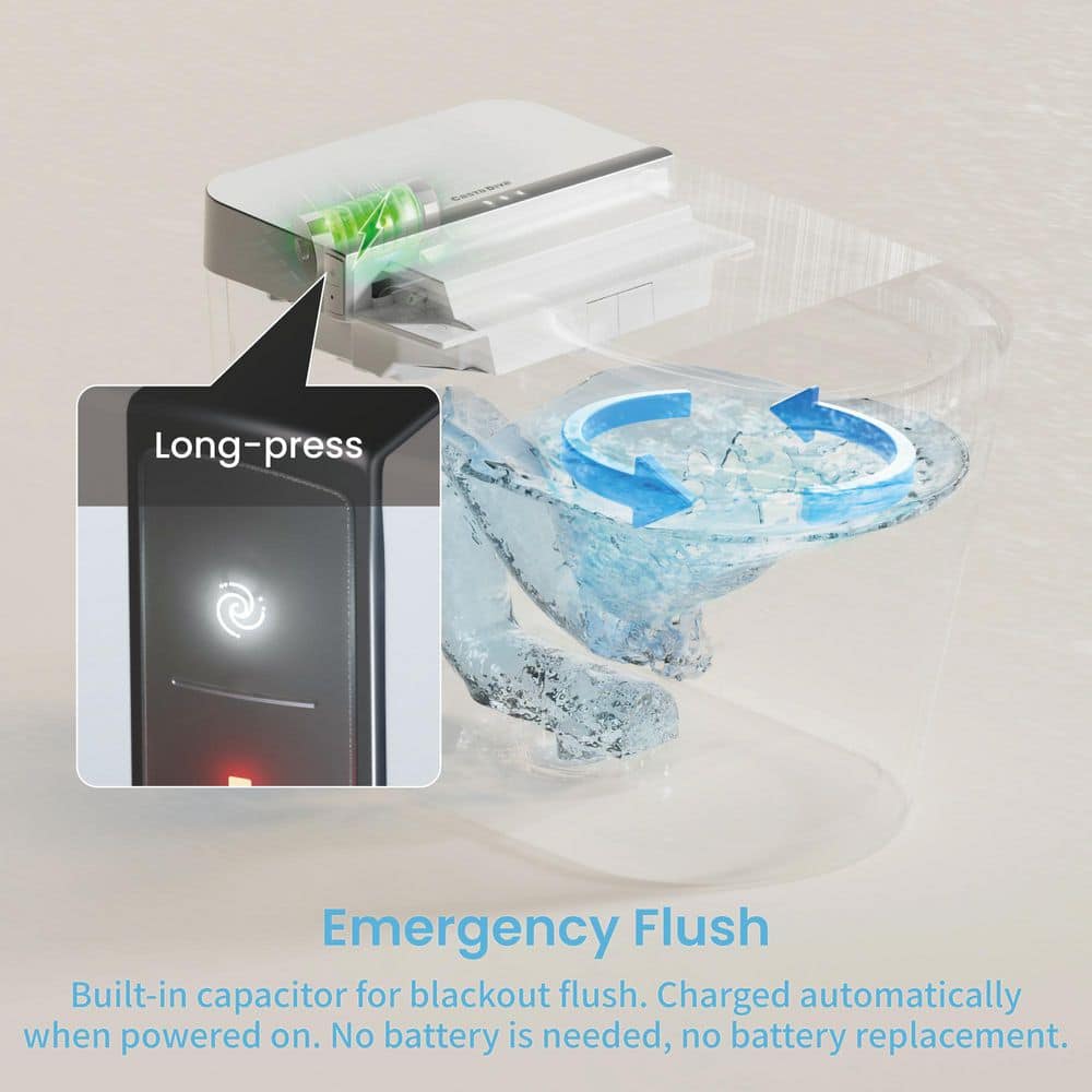 Casta Diva Elongated Smart Bidet Toilet 1.28 GPF White - Image 7