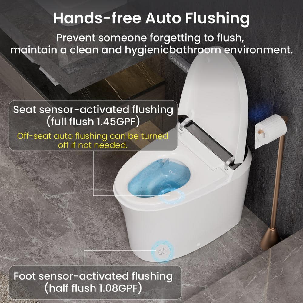 Casta Diva Smart Bidet Toilet with Auto Dual Flush & Night Light - Image 2