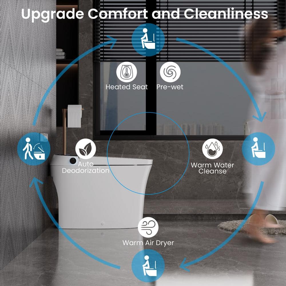 Casta Diva Smart Bidet Toilet with Auto Dual Flush & Night Light - Image 3