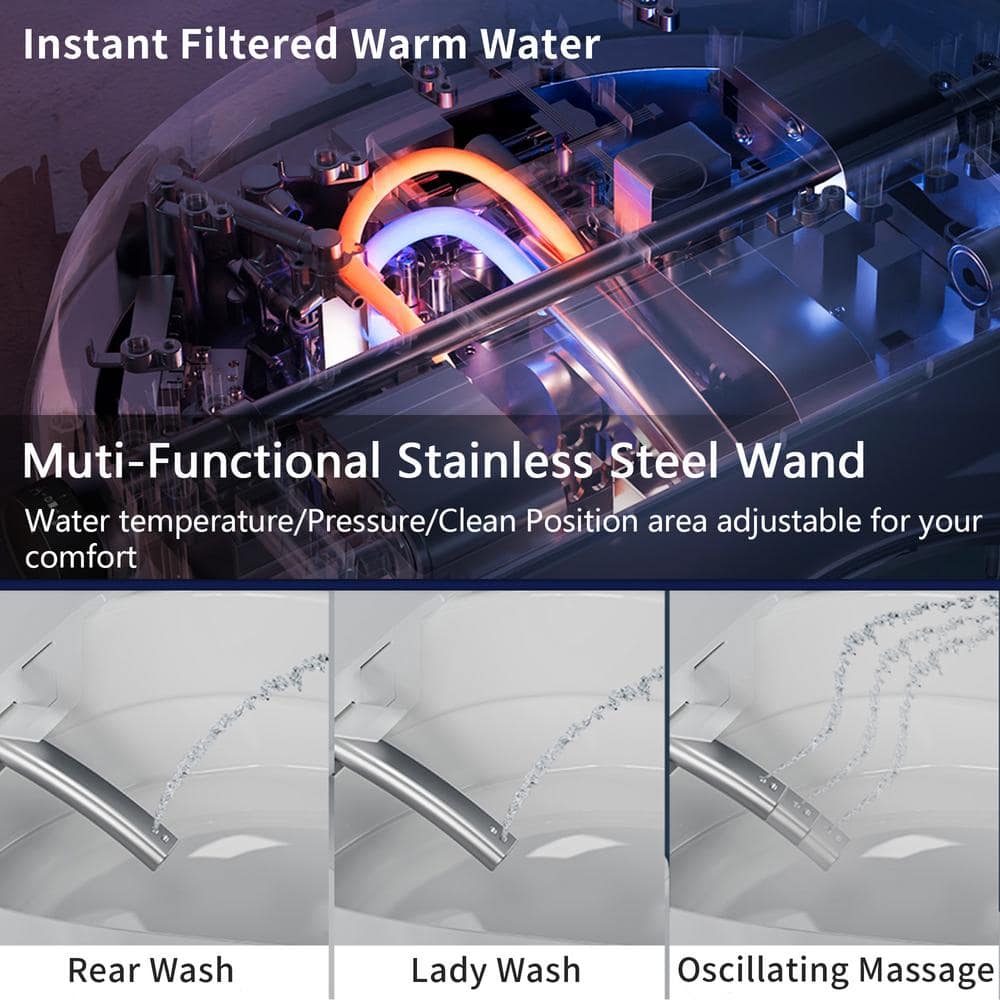 Casta Diva Smart Bidet Toilet with Auto Dual Flush & Night Light - Image 9